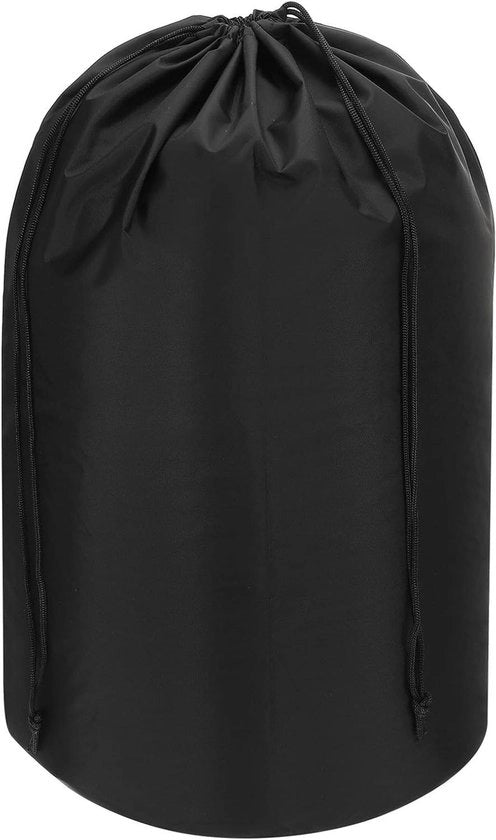 Borsa da Campeggio 30 x 61 cm Impermeabile con Cerniera e Corda per Viaggiare Leggera in Tela Nera