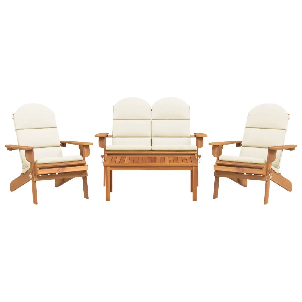Set Salotto da Giardino Adirondack 4pz Legno Massello di Acacia 3152131