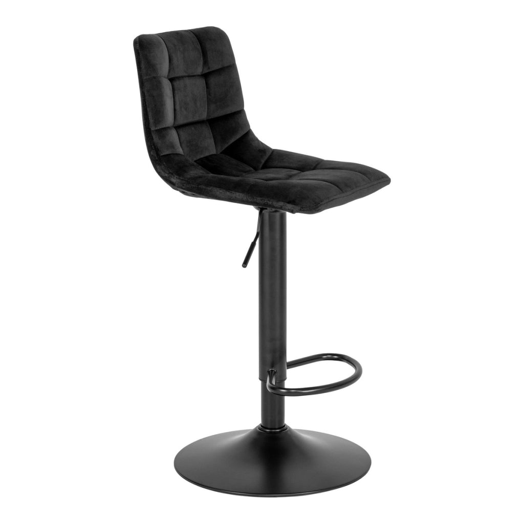 Set di 2 Sgabelli Alti Middelfart, Nero, Velluto, 43x43x108 cm
