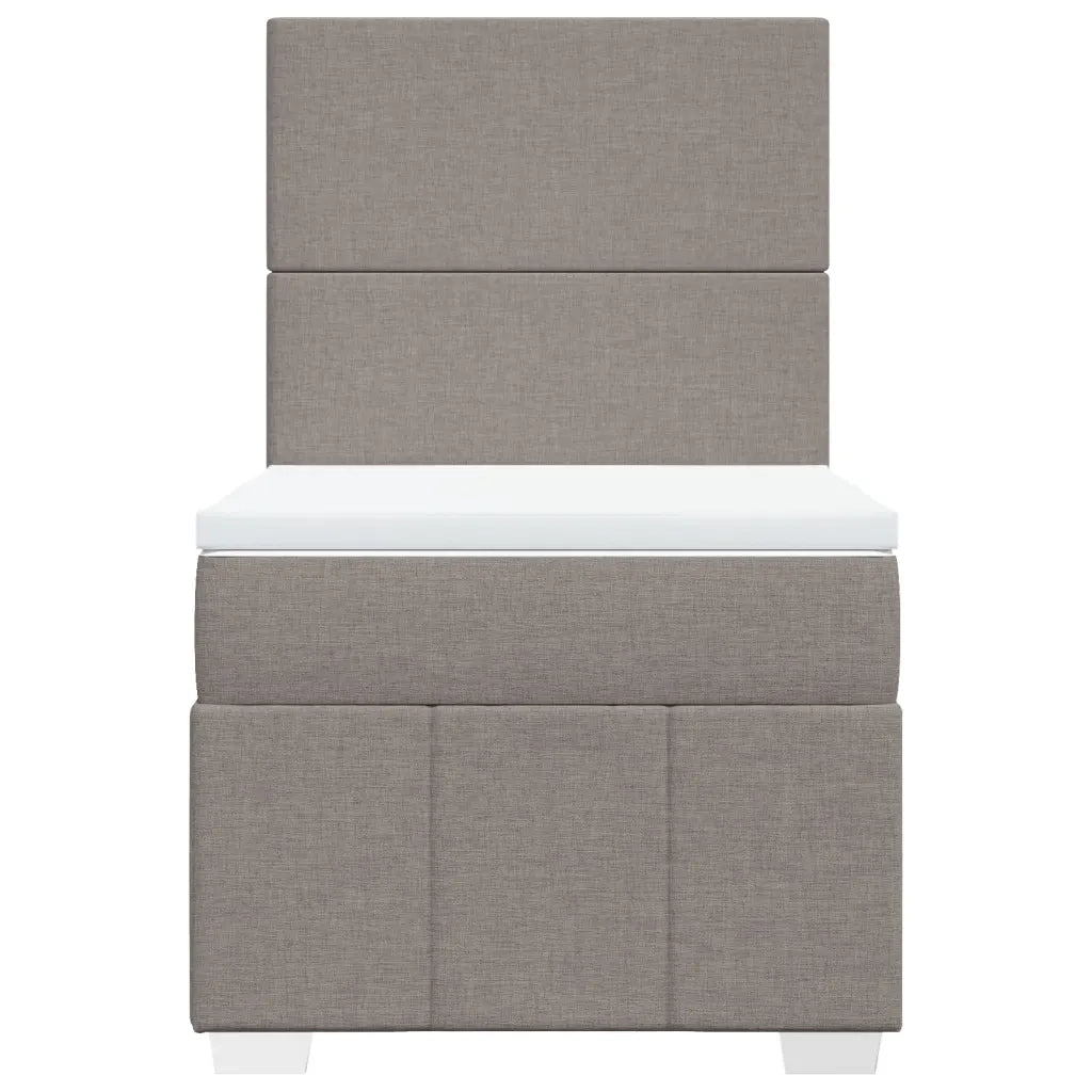 Letto singolo | Letto per adulti | Giroletto a Molle con Materasso Tortora 90x200 cm inTessuto