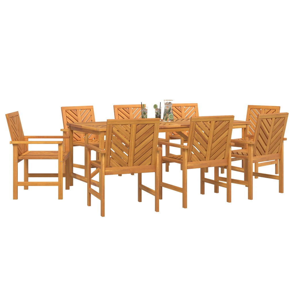 Set Pranzo Giardino 7 Pezzi Legno Massello Acacia