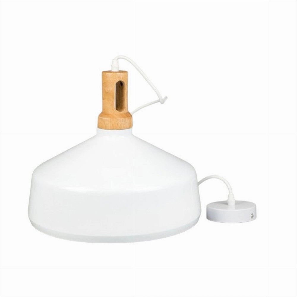 Trade Shop - Lampadario A Sospensione Stile Industriale In Metallo Pendente A Coppa E27 A93 - Bianco
