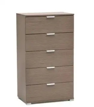 Cassettiera 5 cassetti rovere grigio già montato L60 H105 P38