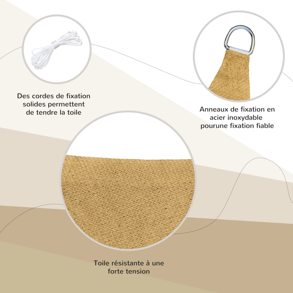 Tenda da sole rettangolare ¨C zephmum ¨C sabbia 300x400 cm con custodia