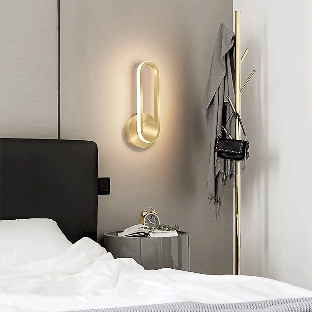 Trade Shop - Applique Da Parete Led 13 W Ovale Verticale Orientabile Oro Luce Naturale 50346 -