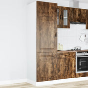 Armadio da Cucina-Credenza da Cucina Kalmar Rovere Fumo in Legno Multistrato