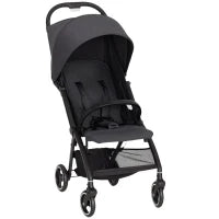 Passeggino per Bambini 0-3 Anni Pieghevole e Leggero con Schienale Regolabile, Capottina, Cestino, Grigio Scuro