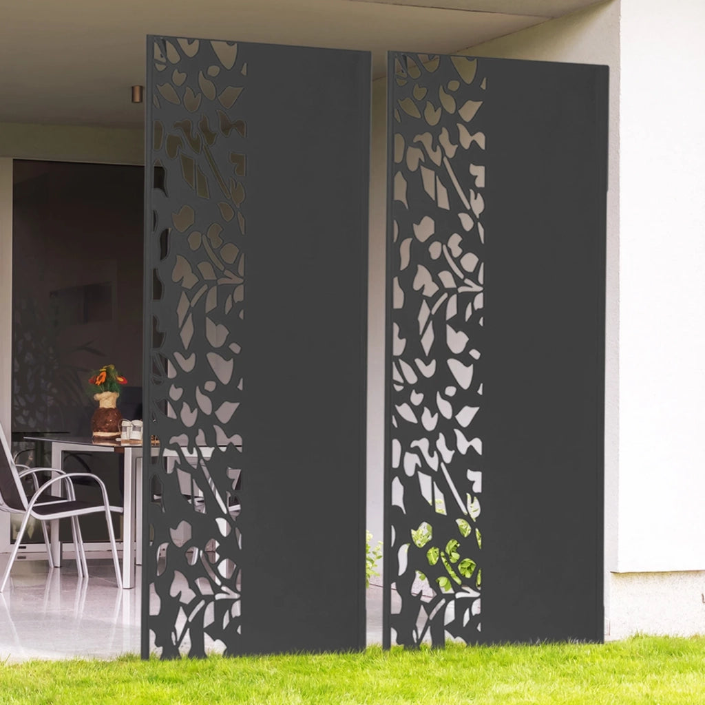 IDMarket - Pannello decorativo universale 160 x 60 CM FLOWER grigio semi-traforato sul lato
