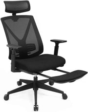 Sedia da ufficio con poggiapiedi sedia da ufficio ergonomica in rete meccanismo di inclinazione (90-135°) carico massimo 150 kg nero 12_0000410