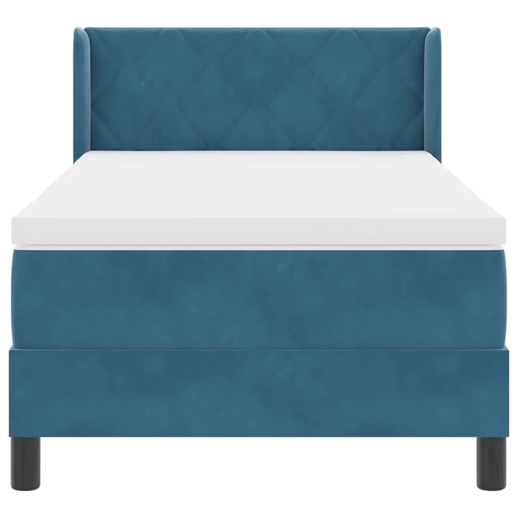 Letto a molle con testiera Blu Scuro 200 x 90 cm Velluto 3341508