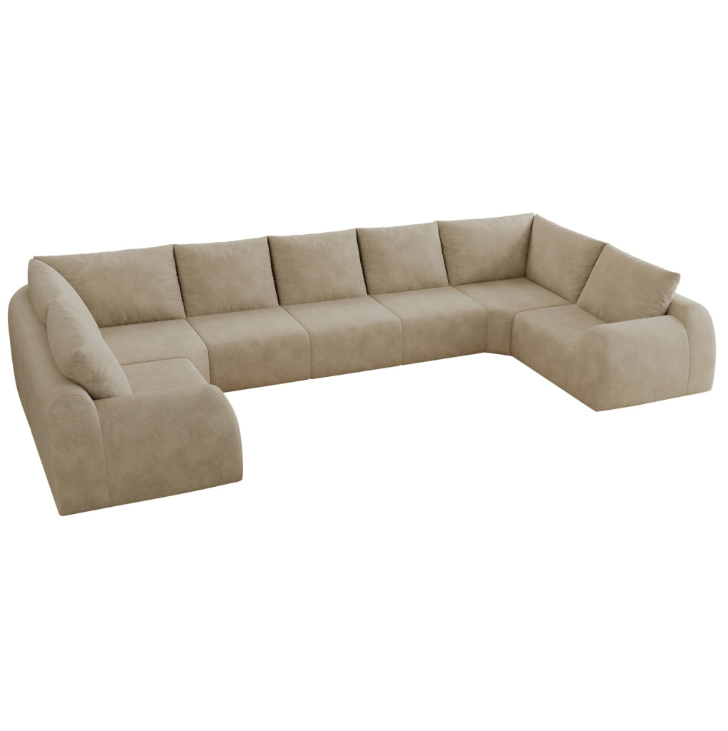 Divano in tessuto chenille color khaki con imbottitura in schiuma elastica; senza attrezzi
