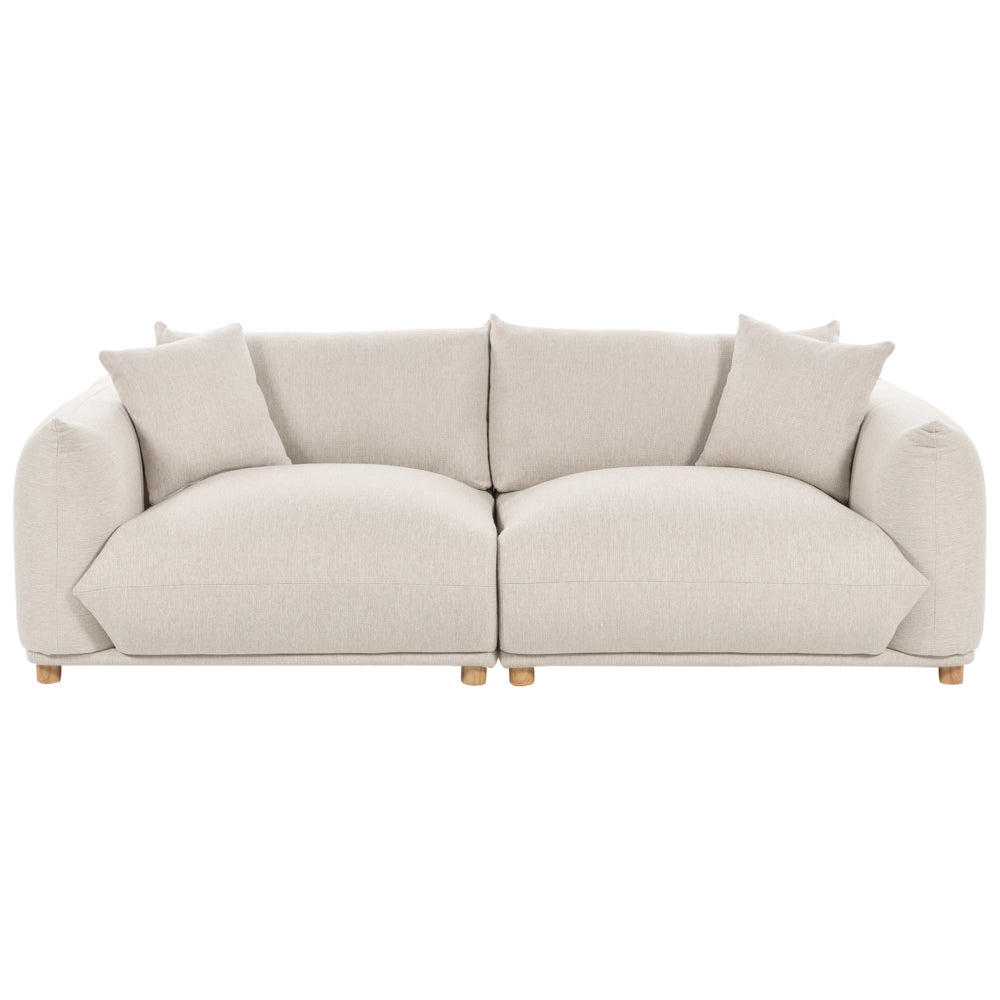 Set di divani in tessuto beige chiaro a 5 posti con cuscini e poltrone Divano da soggiorno