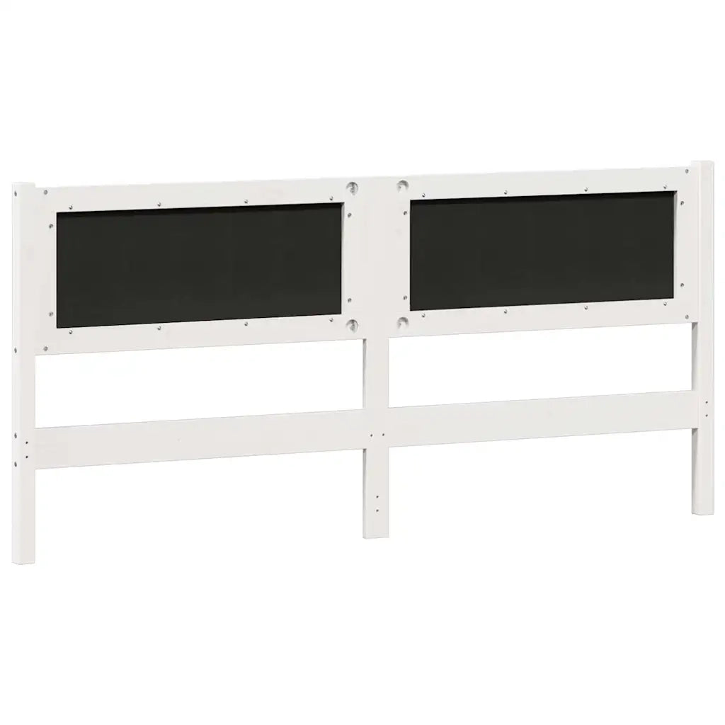 Testiera Bianco e grigio chiaro 180 cm Legno di pino massello 878998