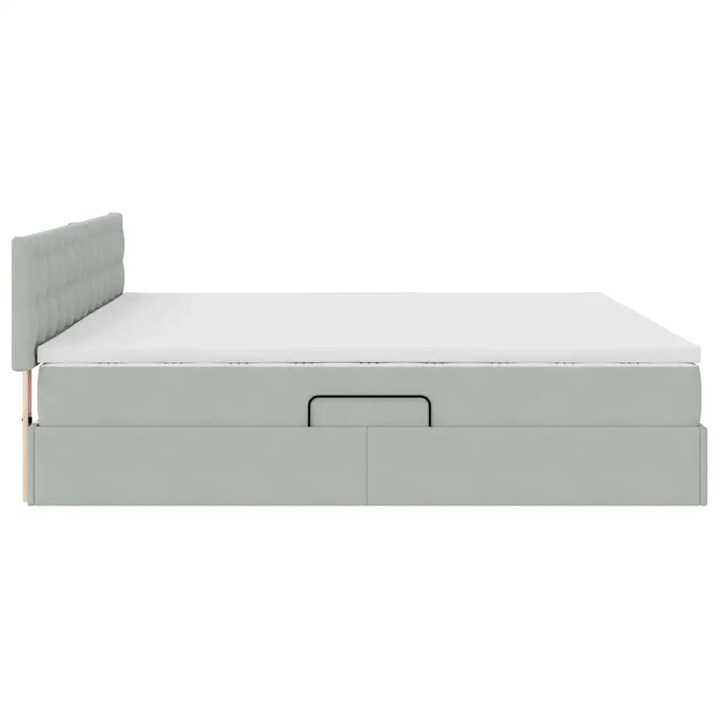 Letto con Contenitore Grigio chiaro 200 x 200 cm Velluto 3370899
