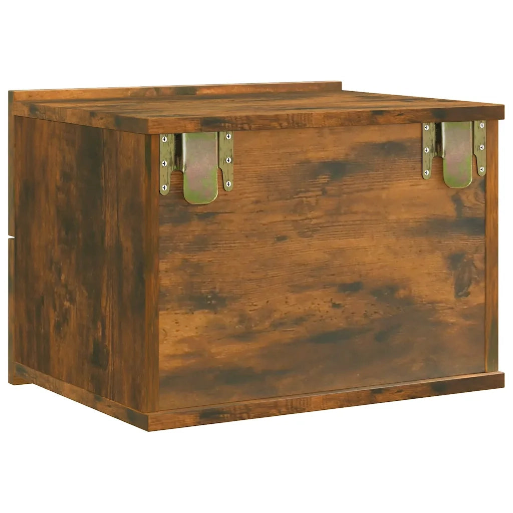 Comodino | Armadio da Notte | Mobiletto da notte Rovere Fumo 40x30x30 cm Legno Multistrato