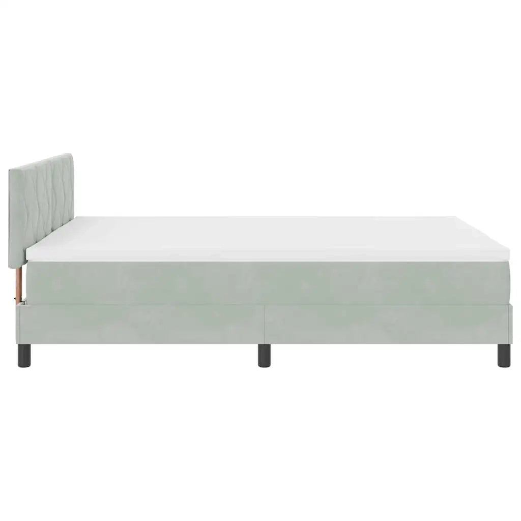 Letto a Sorgente LED Grigio chiaro 160 x 200 cm Velluto 3342728