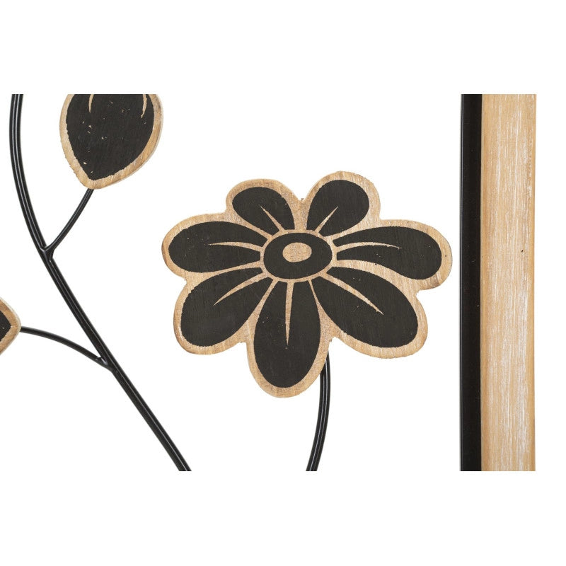 Pannello In Ferro E Legno Girish -b- cm 30x2,5x60