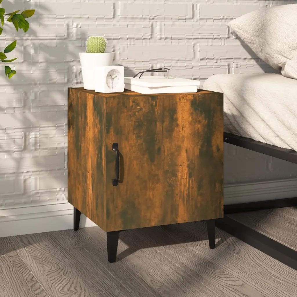 Comodini 2 pz Rovere Fumo in Legno Multistrato cod mxl 31733