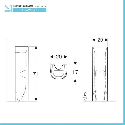 Lavabo con colonna Geberit 50 cm bianco lucido  Fantasia