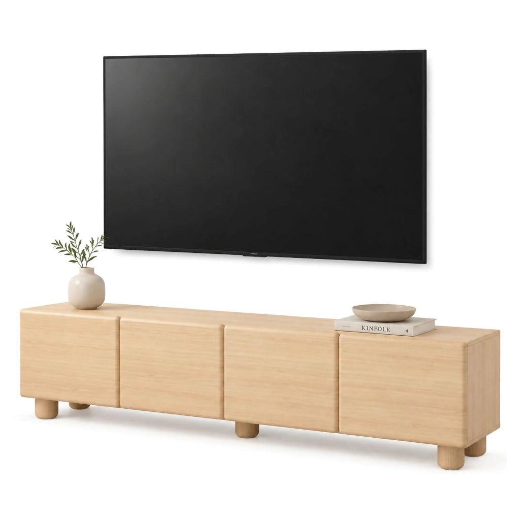 Kaleriha, Mobile Porta tv un Ripiano, 200x38x47h cm Marrone Rovere