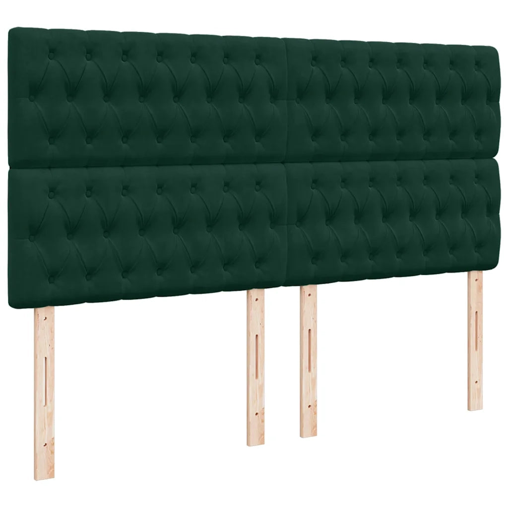 Giroletto a Molle con Materasso Verde Scuro 180x200 cm Velluto