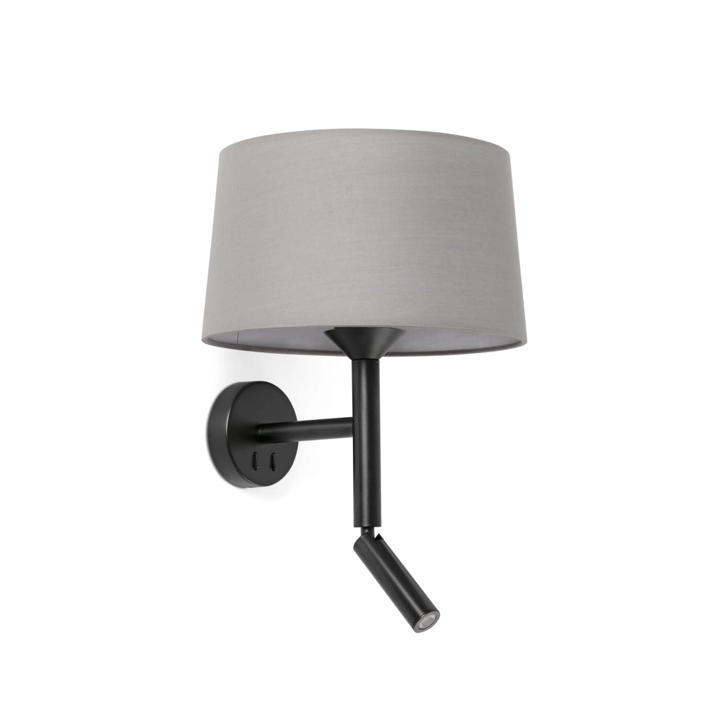 WINDSOR Lampada da parete lettore nera/grigio