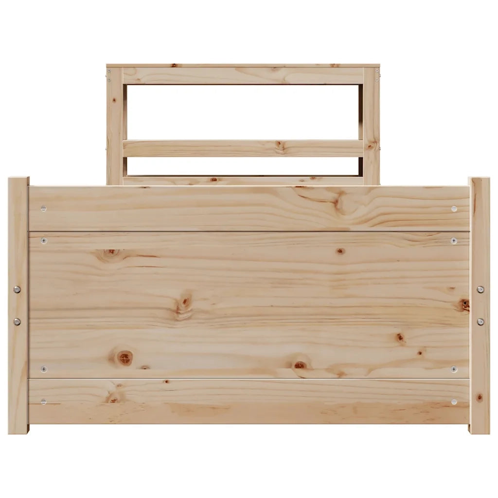 Giroletto con Testiera 90x200 cm in Legno Massello di Pino 3306015