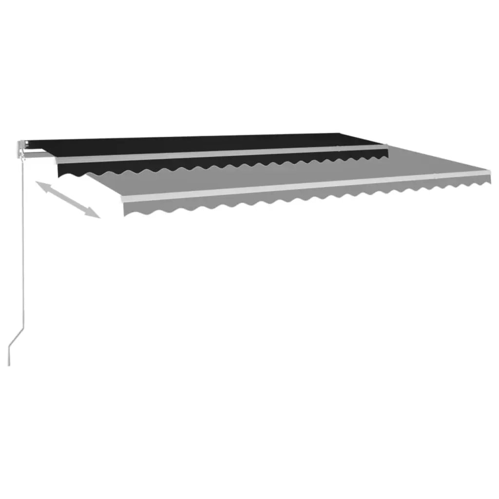 Tenda da Sole Retrattile Manuale con LED 500x350 cm Antracite 3069024
