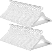 SONGMICS Appendiabiti in legno, 100 pezzi, con tacche antiscivolo, barra antiscivolo per pantaloni, gancio girevole a 360°, per abiti, camicie, cappotti, bianco CRW03W-100
