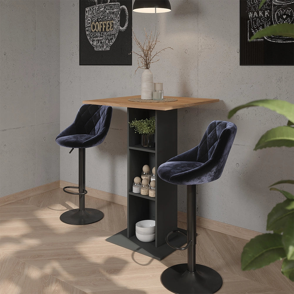Set di 2 sgabelli da bar Sena Nero 47.5 x 84 cm Vicco