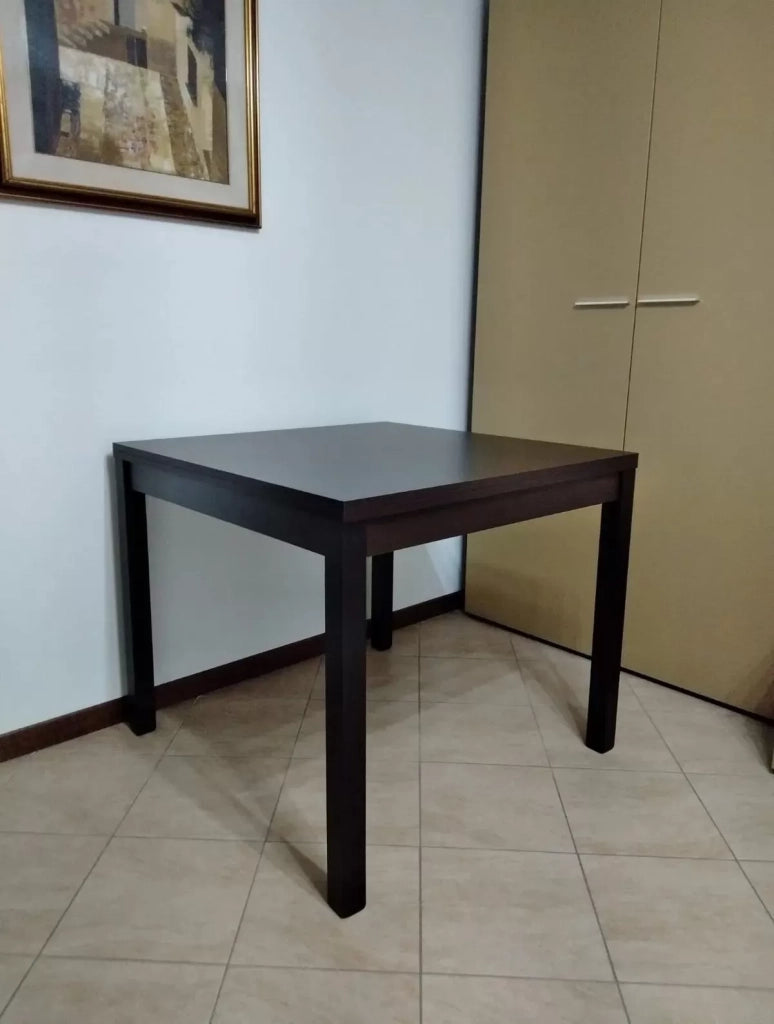 Tavolo moderno apertura a libro moro wenge 90x90x76h (567) - Mobili 2G