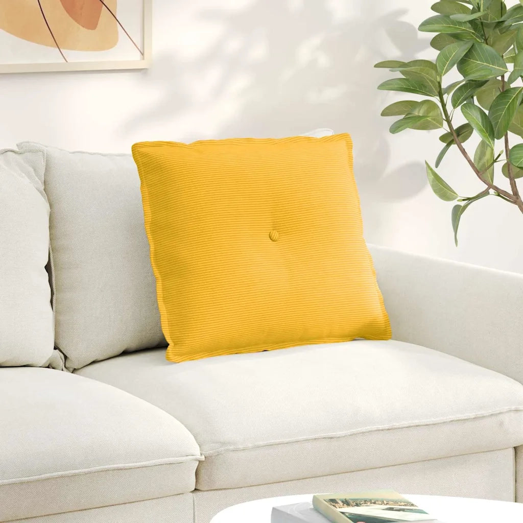 Cuscino per Schiena | Cuscino dorsale Giallo Chiaro 60 x 50 cm Tessuto in Cords