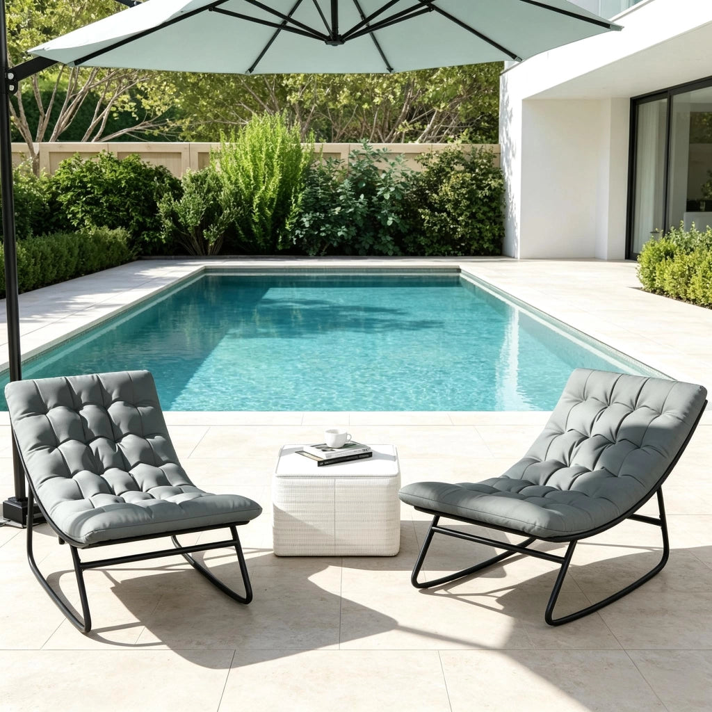 Comoda poltrona a dondolo per il relax, elegante poltrona a dondolo a due posti, versatile poltrona a dondolo da salotto (solo con 2 poltrone a dondol