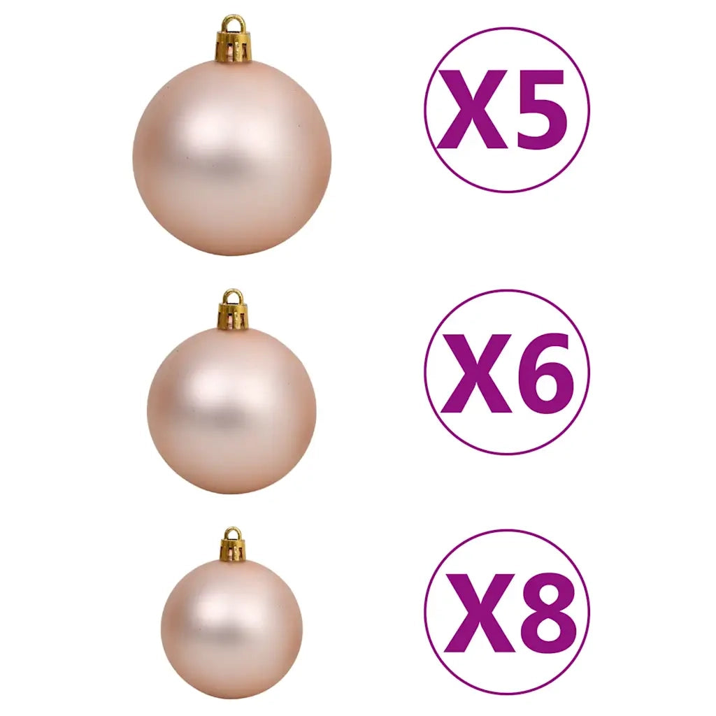 Albero di Natale Preilluminato con Palline Verde 90 cm 3077638