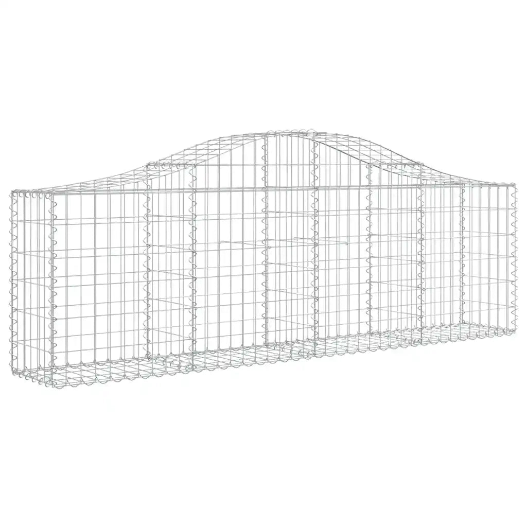 Cesti Gabbioni ad Arco 3 pz 200x30x60/80 cm Ferro Zincato 3145389