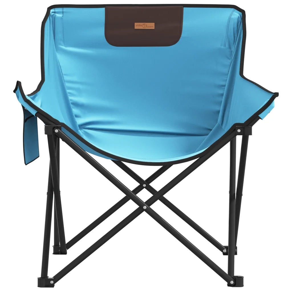 Sedie da Campeggio con Tasca Pieghevoli 2 pz Blu Brillante 366553