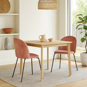 Cipro, Set di 2 sedie in velluto Rosa (45cm X 55cm H.79cm) | Duzzle