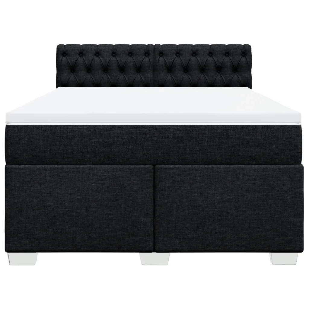 Giroletto a Molle con Materasso Nero 160x200 cm in Tessuto 3285948