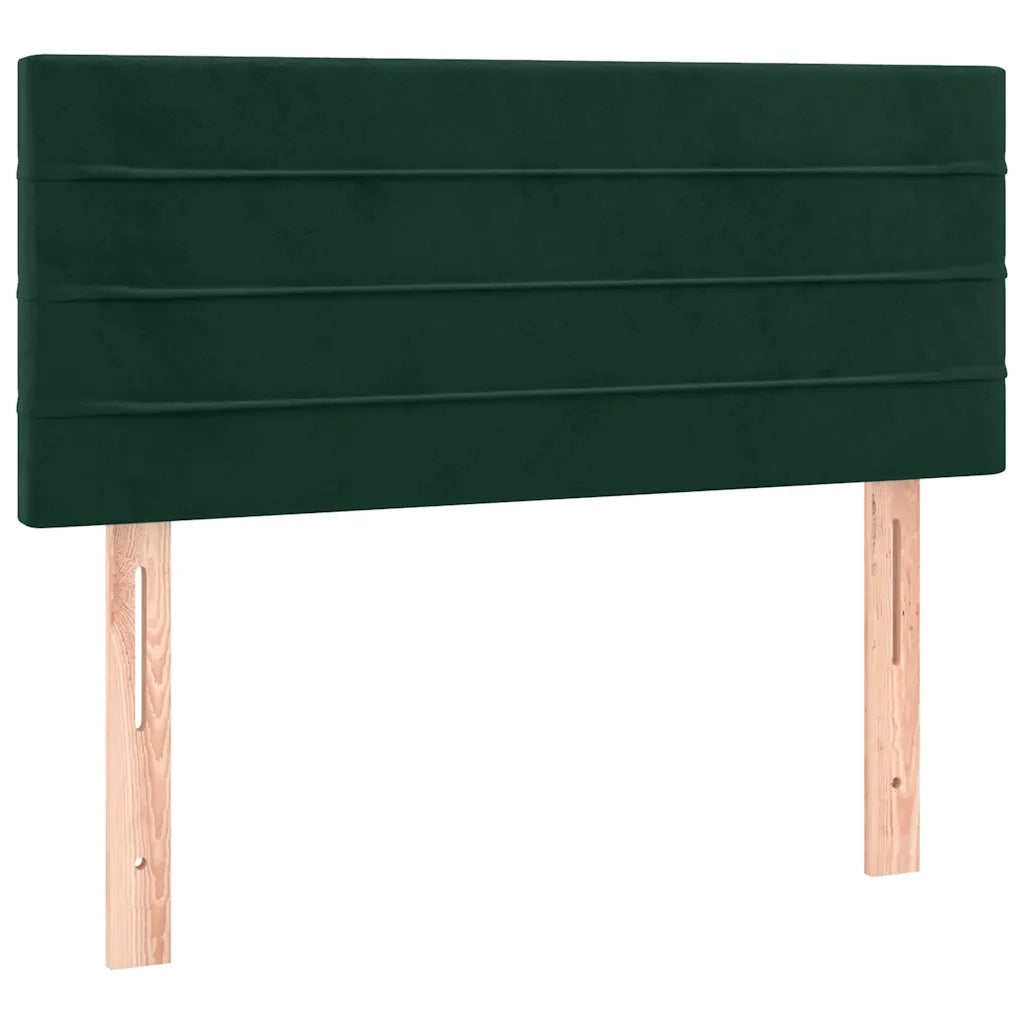 Letto a Molle con Materasso e LED Verde Scuro 90x200cm Velluto 3134444