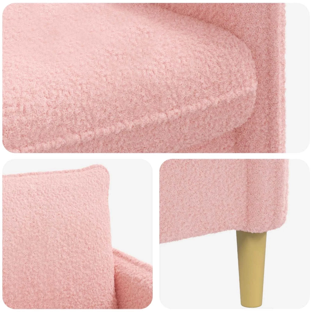 Poltrona XXL Rosa Bouclé 42043564