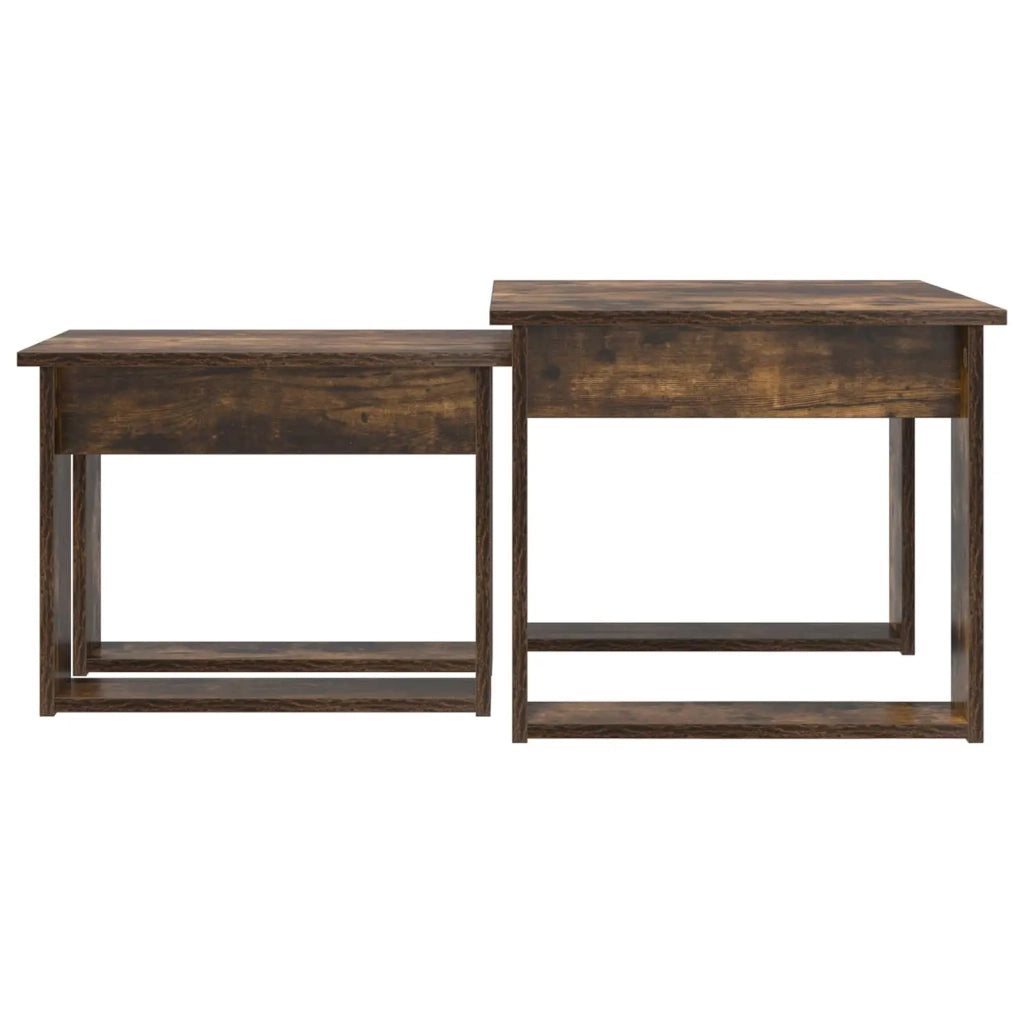 Set di Tavolini da Caffè 2 pcs Rovere fumé Legno multistrato 8000128