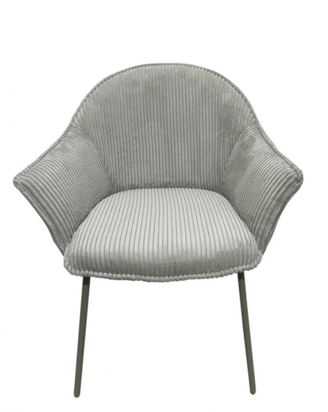 Set 2 Sedie con Braccioli 66x64x83 cm in Poliestere Cassidy Warm-Grigio Chiaro