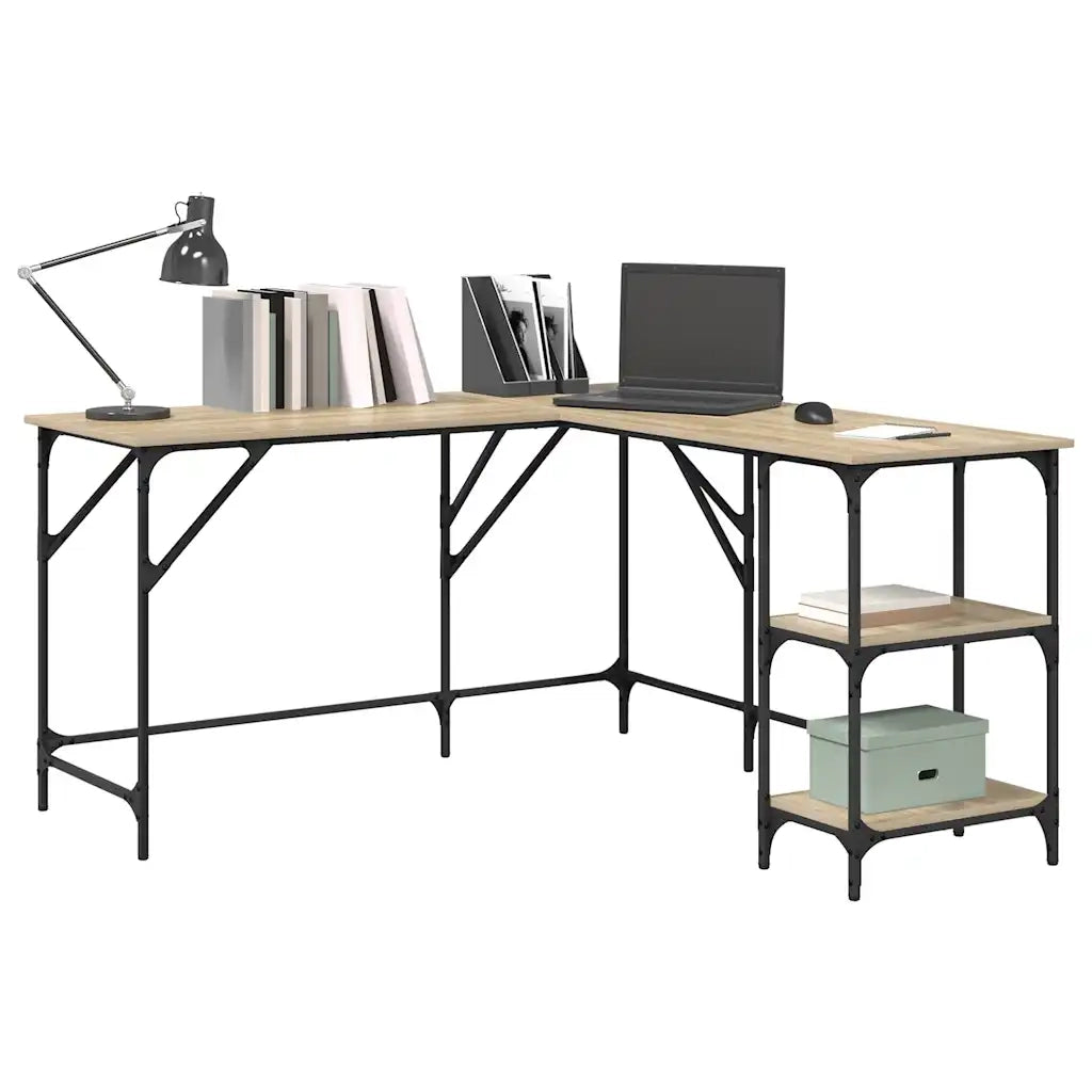 Scrivania Rovere Sonoma 139x139x75 cm in Legno Multistrato 837588