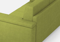 Divano Angolare 5 Posti 226x226x85 cm Marrak in Tessuto Verde