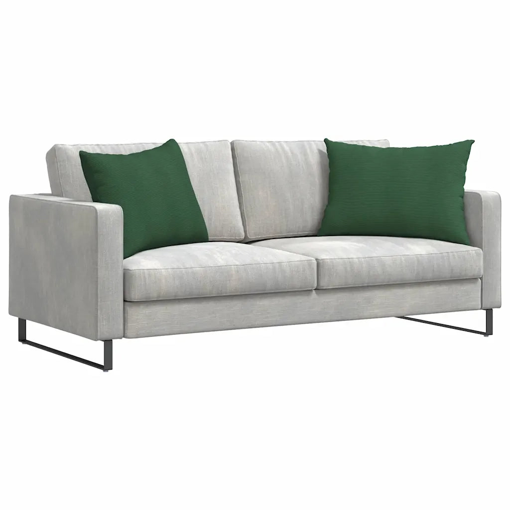 Cuscini da Divano 2 pz-Set di 2 Cuscini per Sofa Verde Scuro 70 x 50 cm Tessuto in Cords 704458