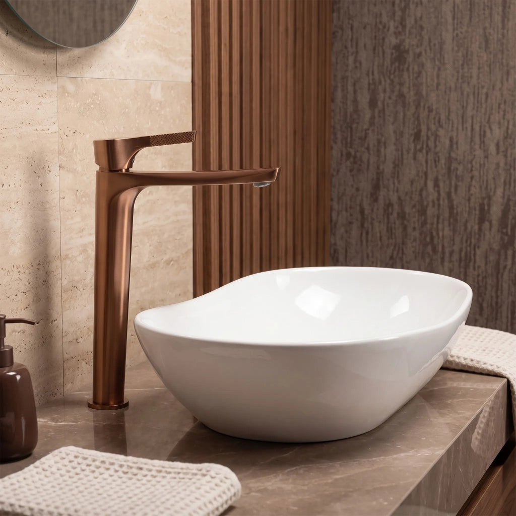 Rubinetto Da Lavabo Premium Rea Maxim Brush Copper High