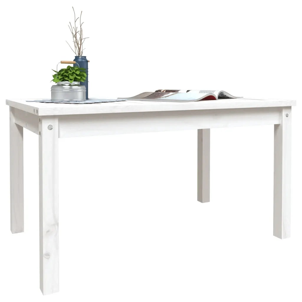 Tavolo da Giardino Bianco 82,5x50,5x45 cm Legno Massello Pino 824114