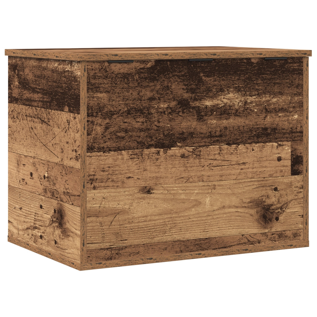Cassa di stoccaggio  con coperchio in legno vecchio 60x42x46 cm in legno ingegnerizzato