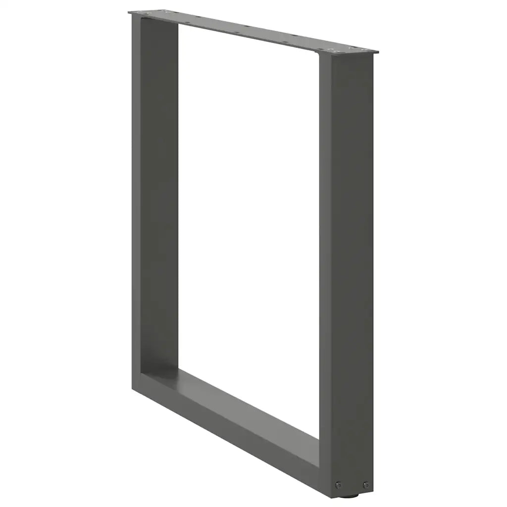 Gambe per tavolo da pranzo a forma di U 2 pz Antracite 90x(72-73) cm Acciaio 4013194