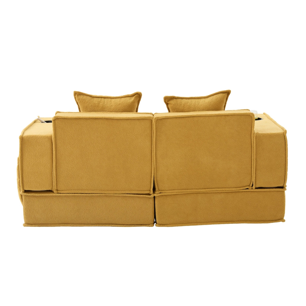 Divano Letto 2 Posti con Poggiapiedi e Cuscini ¨C MINIMAL ¨C Tessuto